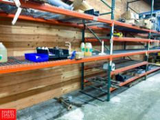 (4) Sections Racking, with Control Cabinets, Conveyor Belting, And Plastic Bins Rigging Fee:$600