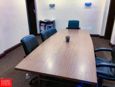 Conference Table, with 5 Chairs And Book Case Rigging Fee:$250