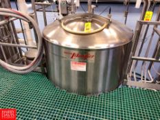 Breddo 300 Gallon S/S Jacketed Likwifier, S/N: 3346-5, with Offset 50 HP Motor, Tri Clover Air