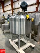 Crepaco 50 Gallon Dome-Top Cone-Bottom S/S Tank, With Vertical Agitator, And Spray Ball, S/N: D