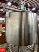 WCB 500 Gallon Cone-Bottom Hinged-Lid Jacketed S/S Processor, With Scrape Surface Agitator And Tri