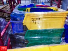 Pallet of Storage Bins Rigging: $25