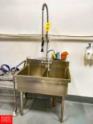 2-Compartment S/S Sink with Faucet and Hose. Rigging Fee: $150