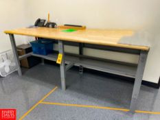 Wooden-Top Table, 8' Length x 3' Depth x 40