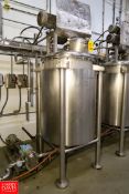 200 Gallon S/S Jacketed Cook Tank with Vertical Double Motion Agitation; 100 PSI Jacket. Rigging