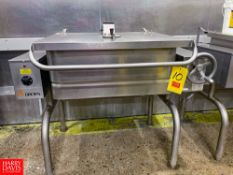 Groen 30 Gallon S/S Electric Tilt Skillet. Rigging Fee: $325