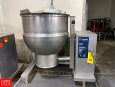2012 Groen 60 Gallon Jacketed S/S Kettle Model: DTE/4-60 SN: 91251. Rigging Fee: $750
