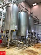 Bulk Bid Lots 199 To 221: 2015 3-Tank CIP System, with 3,500 Gallon Tank, 2,000 Gallon Water and