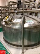 2015 A&B Process Systems 3,200 Gallon Dome-Top Cone-Bottom Jacketed 316L S/S Tank, with Vertical