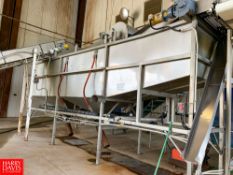 S/S Wet Dump Station, Approx. 22' Long, with Exit Conveyor, Drive, Pump, and Catwalk, with Steps