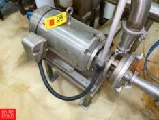 Ampco Centrifugal Pump Model: ASP 220-22-25, with Baldor S/S Clad 15 HP 1,765 RPM Motor, 2