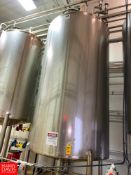 2015 A&B Process Systems 3,500 Gallon Dome-Top Cone-Bottom 316L S/S Tank, # 4 Inside Finish,