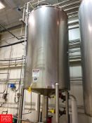 2015 A&B Process Systems 2,000 Gallon Dome-Top Cone-Bottom 316L S/S Tank, # 4 Inside Finish,