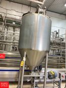 2015 A&B Process Systems 400 Gallon Dome-Top Cone-Bottom 316L S/S Tank, with Vertical Agitation