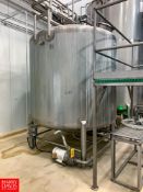 2016 A&B Process Systems 5,000 Gallon Dome-Top Dish-Bottom 316L S/S Tank with Vertical Agitation and