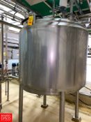 2015 A&B Process Systems 500 Gallon Dome-Top 316L S/S Tank, with Vertical Agitation and #4 Inside