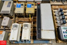 Variable Frequency Drives (1) Danfoss Model VLT5000, (2) Omeron IDM P5+ Series, & (2) ABB 5 HP