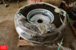 Lot of Irrigation Supplies to Include (3) Irrigation Tires, Rims, Plastic Pipe Fittings, PVC Pipe