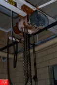 500 Lb. Electric Chain Hoist with 2-Button Pendant & Trolley Rigging Fee: $100