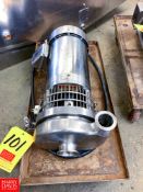 WCB Type C 216 S/S Centrifugal Pump with 1 / .75 HP 1,750 / 1,450 RPM S/S Clad Motor and 2