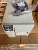 Zebra Printer Model number S4M Serial Number 03c06110475 Rigging: $25 Rigging Fee: $25 Location: