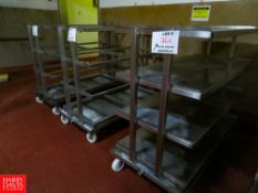 S/S Framed Tables With Shelves On Wheels 65
