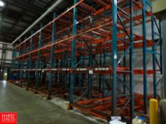 Sections Steel Pushback Racking, 24 Skids Per Section, 3 Skids Deep x 2 Skids Wide, (204