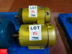 Baldor 7 1/2 HP, 10 HP, 3,500 RPM, 1,770 RPM Motors Rigging Fee: $35