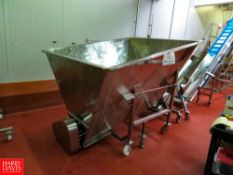 S/S Bulk Parmesan Hopper, Power Feeder, Mounted On Casters Rigging Fee: $280