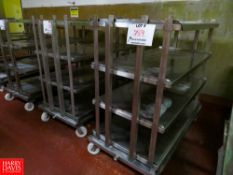 S/S Framed Tables With Shelves On Wheels 65