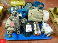Motors and Gear Boxes, Majority 575 Volt, 3HP, 5HP, 15HP Rigging Fee: $35