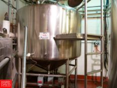 Dome Top Cone Bottom S/S 1,188 Gallon Steam Jacketed Processor Rigging Fee: Call for Rigging