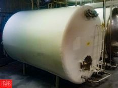 1,700 Gallon S/S Horizontal Refrigerated Tank, With Vertical Agitation, S/S Spray Ball, S/S Plug