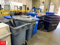 Assorted Trash Cans and Dump Carts Rigging Fee: $ 100