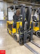 Caterpillar 4,000 lb Capacity Sit Down Electric Forklift Model EC30N, S/N ATB3150021, 186