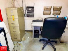 Chair, Desk and File Cabinet in Shipping Office Rigging Fee: $ 75