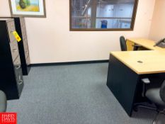 L-Shaped Desk, 4 Drawer File Cabinet and Chair Only Rigging Fee: $ 100