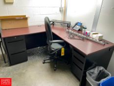 L-Shaped Desk and Chair Only Rigging Fee: $ 100