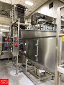 Gebo Cermex Cap Feeding System Model 2024V15, S/N K26544K1 with S/S Hopper, Platform Elevators and