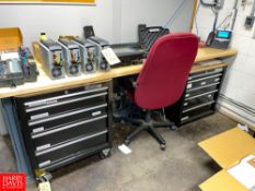 3 Westward Tool Cabinets with Chairs and Top Rigging Fee: $ 100