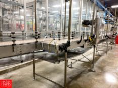 Over 160' Procomac and Alliance S/S Frame Product Conveyor with Plasko Table Top Chain up to 24