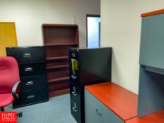 U-Shaped Desk, Chair, File Cabinet, Book Case and Refrigerator Rigging Fee: $ 125