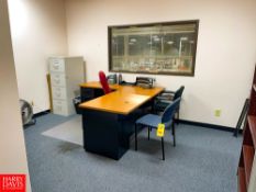 Book Case, L-Shaped Desk, Chair, Fan and Movie Screen Rigging Fee: $ 100