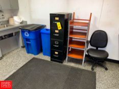 Waste Cans, 4 Drawer File Cabinet and Chair Only Rigging Fee: $ 150