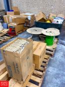 2 Pallets and 2 Bins, Wire Cable and Bulbs Rigging Fee: $ 100