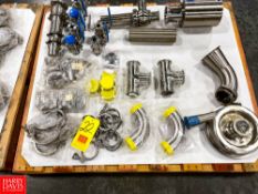 New S/S Ball Valves, Clamps, Alfa Laval Pump Head, Caps, and Air Valve Parts Rigging Fee: $ 100