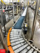 180 Degree Power Roller Conveyor section with Belt Conveyor with Over 60' Power Roller Conveyor up