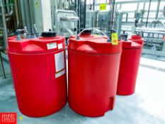 3 Round Plastic Holding Tanks Rigging Fee: $ 50