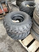 New Carlisle AT489 Mounted Tires 25 x 10.00 - 12 NHS