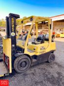 Hyster 4650 Sit Down Propane Fork Lift Model H50FT, S/N L177B18990E with Side Shift, 189' Max Lift